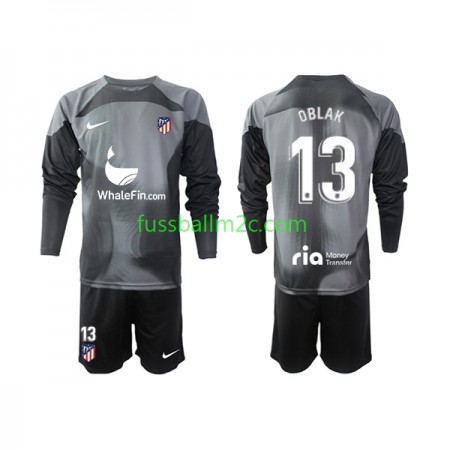 Fußballtrikots Atlético Madrid Jan Oblak 13 Torwart Kinder Auswärts Trikotsatz 2022-2023 Langarm Fußballtrikots Atlético Madrid Jan Oblak 13 Torwart Kinder Auswärts Trikotsatz 2022-2023 Langarm